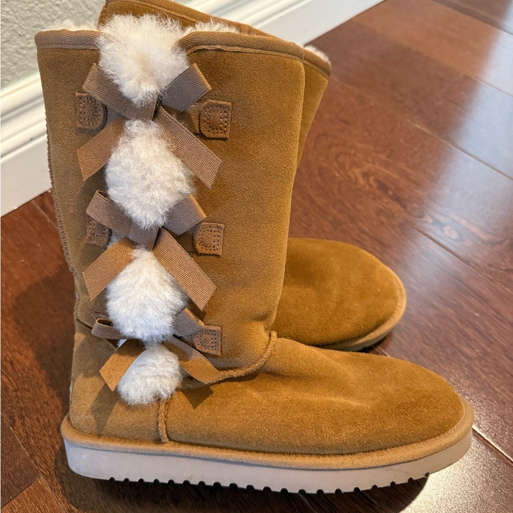Koolaburra Tan Winter Boots with White Accents